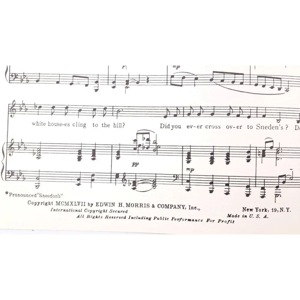 Vintage Did You Ever Cross Over To Sneden's Alec Wilder Sheet Music 1947 Ferry - Picture 3 of 8